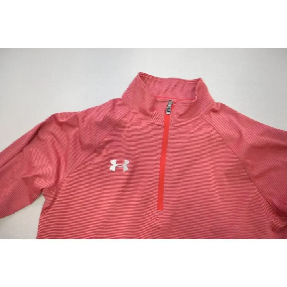 Under Armour 1/4 Zip Jacket Performance Loose Athletic‎ Striped Mens Sz Small